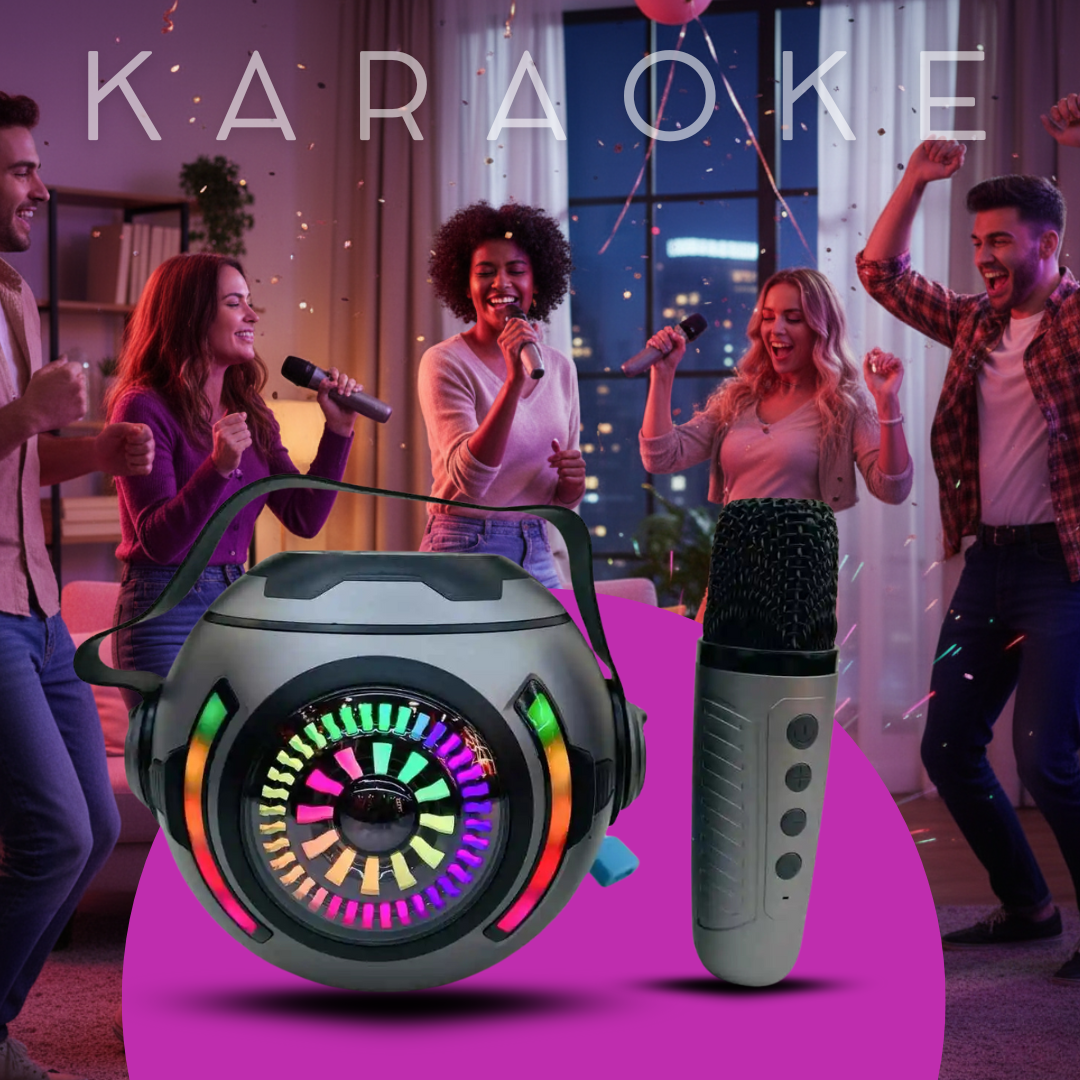 KaraSound™ – Parlante Karaoke Portátil con Micrófono Inalámbrico